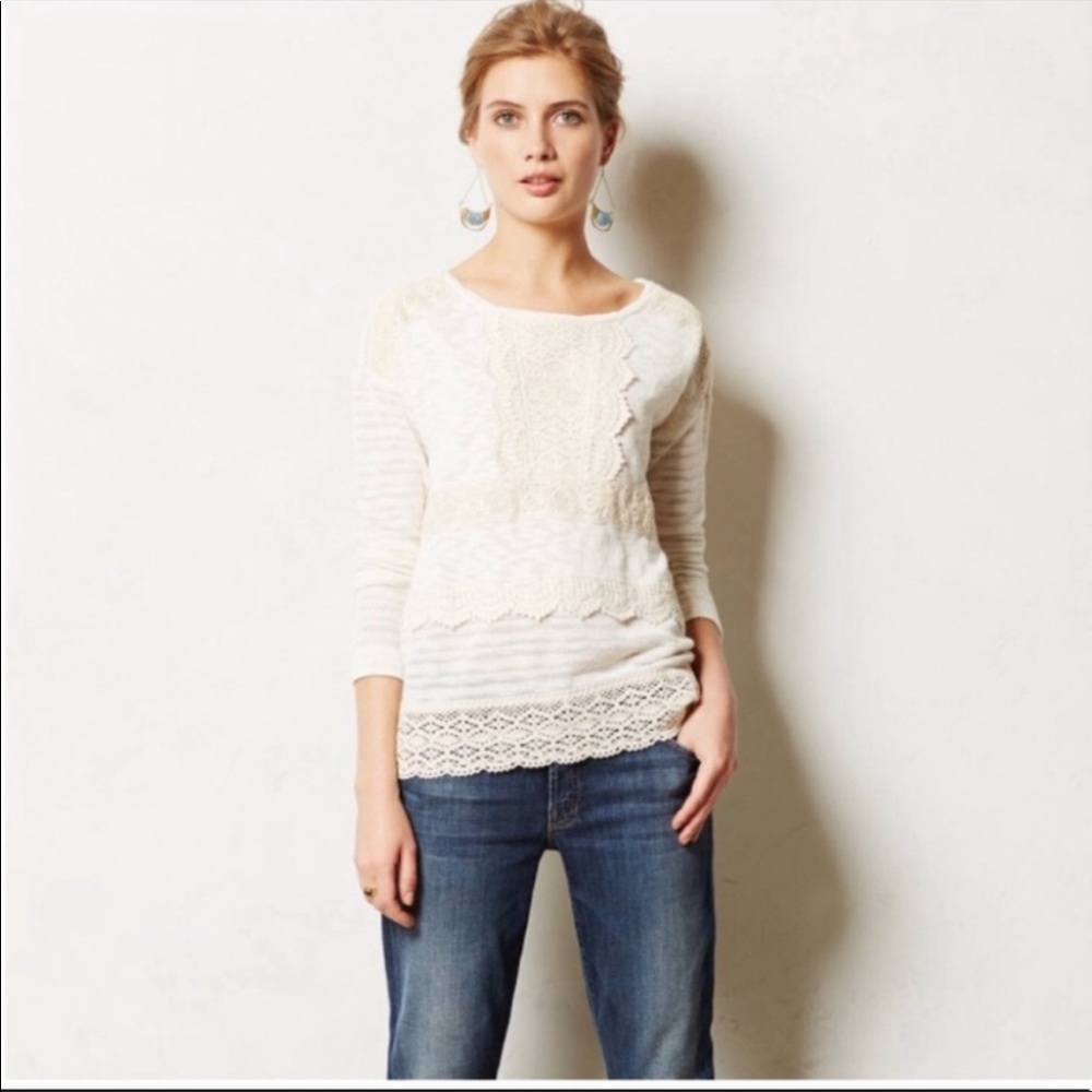 Anthropologie One September Crochet Sweater M